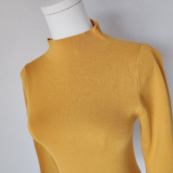 NWT Maeve By Anthropologie Bell Sleeve Mock Neck Sweater Orange - Picture 4 of 11